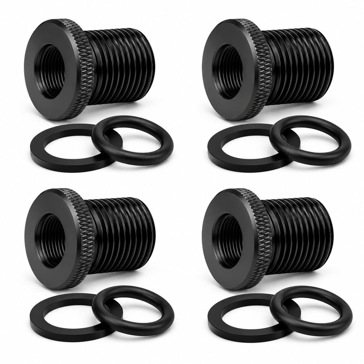 4Pcs Knurled 1/2x28 to 3/4x16 Thread Protector with Washers, Steel | Automotive 