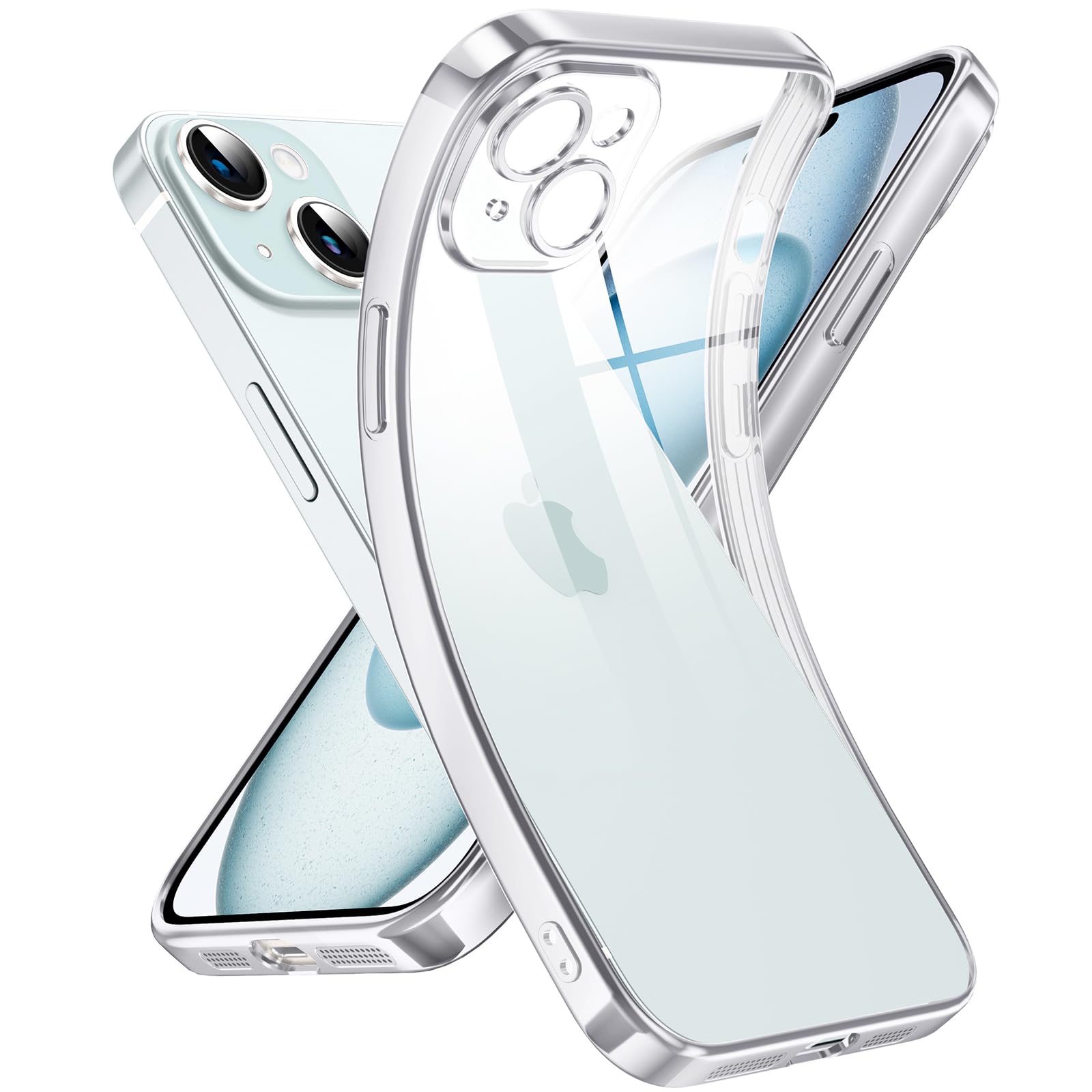 Supdeal Crystal Clear Case for iPhone 15 Plus, [Not Yellowing] [Camera Protectio