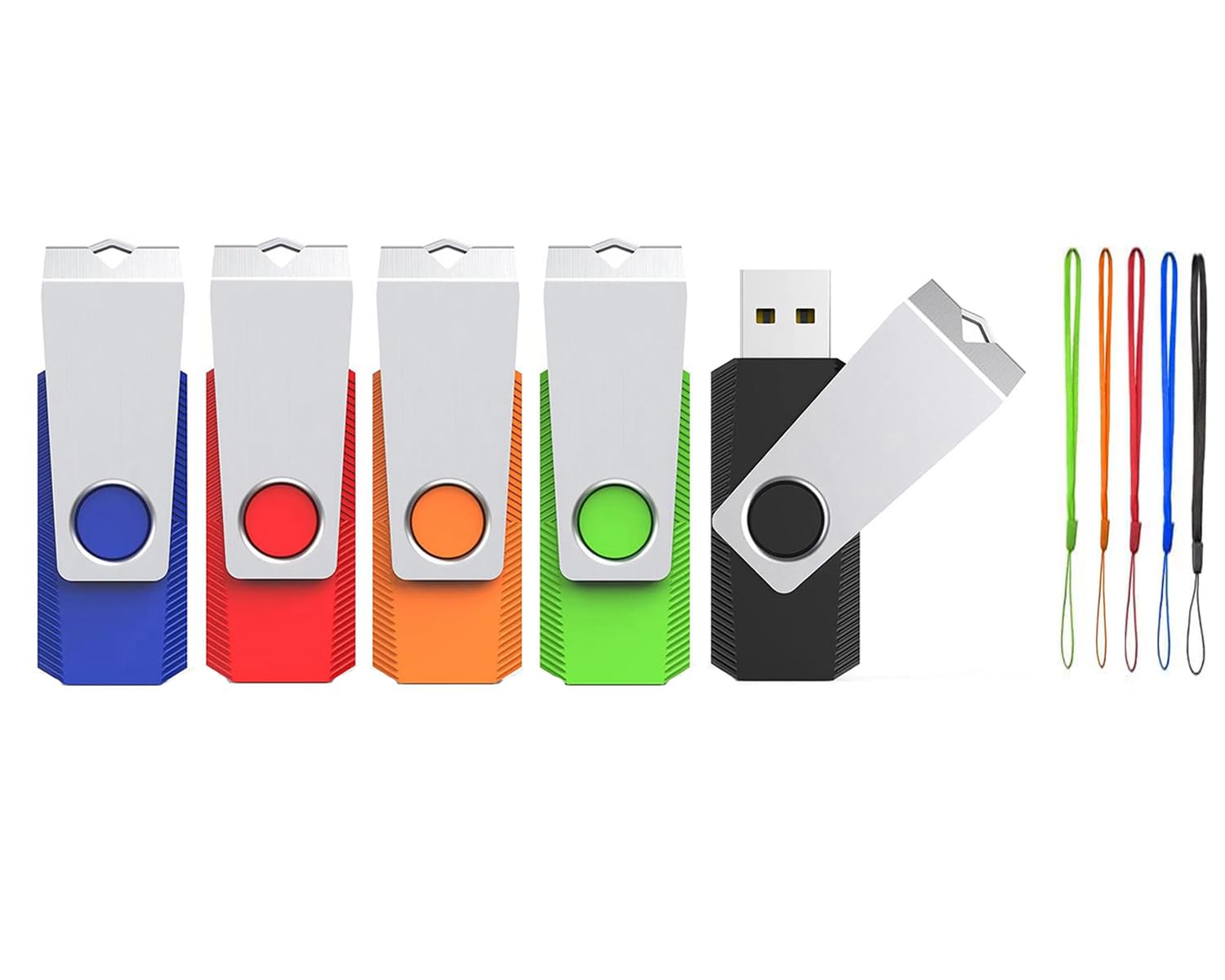 USB Stick 8GB 5 Pack,Wooolken USB 2.0 Flash Drive Swivel Thumb Drives | Memory S