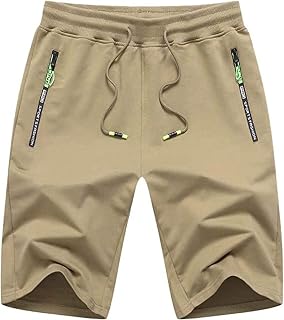 Tansozer Men’s Sports Shorts, Short Trousers with Zip Pockets