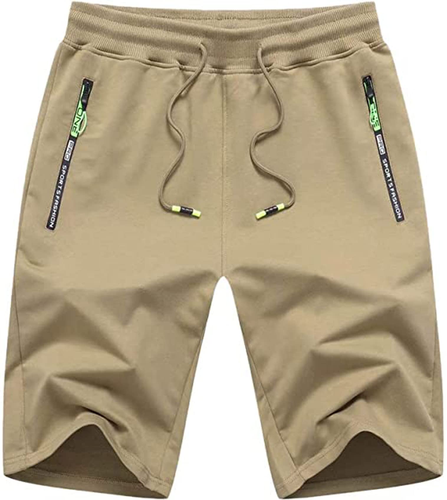 Tansozer Men’s Sports Shorts, Short Trousers with Zip Pockets