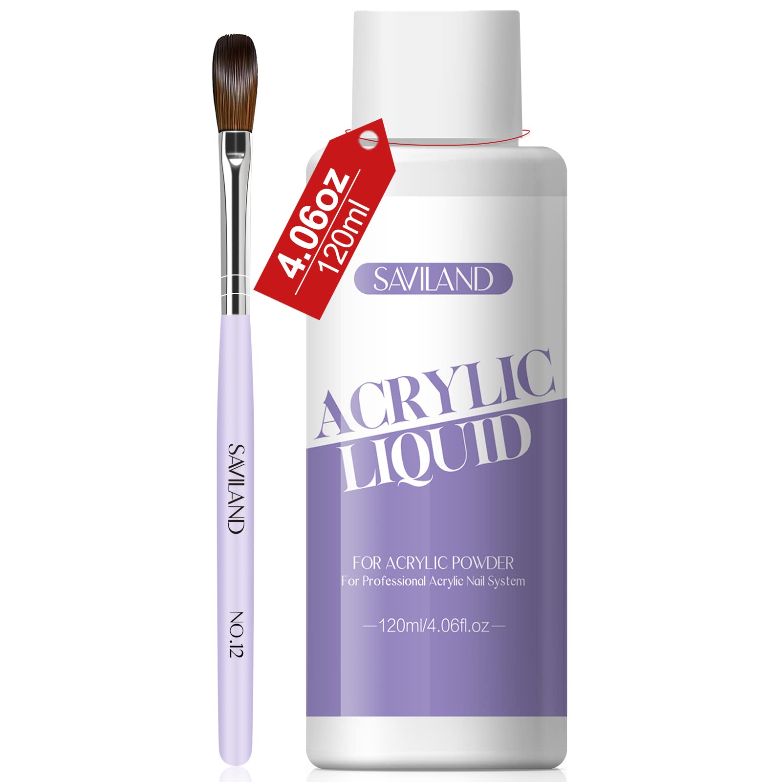 SAVILAND Low Odor EMA Monomer Acrylic Nail Liquid, 4 oz | Non-Yellowing Monomer 