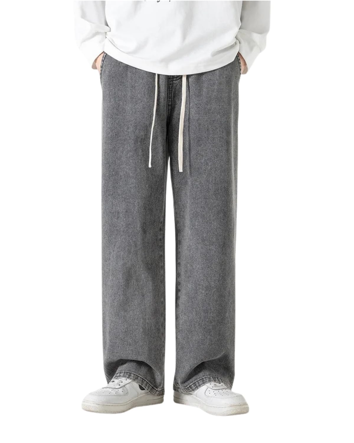 Men's Wide Pants, Thin, For Spring & Autumn, Denim Style, Lightweight, Loose, Lo