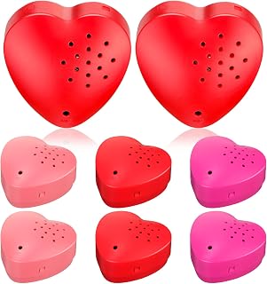 Copkim 6 Pcs Voice Recorder for Stuffed Animal 20 Sec, Red, Rose Red, Pink | Heart Sound Module Push Button, Reusable Recording Device Plush Toys Bears, DIY Voice Message Keeper for Gifts Bulk Pack