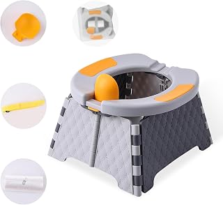 Yszawmx Travel Potty for Toddlers, Portable Foldable Toilet Training Seat | Potty Training, Splash-Proof, Non-Slip, Quick Fold, Supports 150 lbs, Easy Clean, Indoor/Outdoor Kids Toilet Seat, Camping