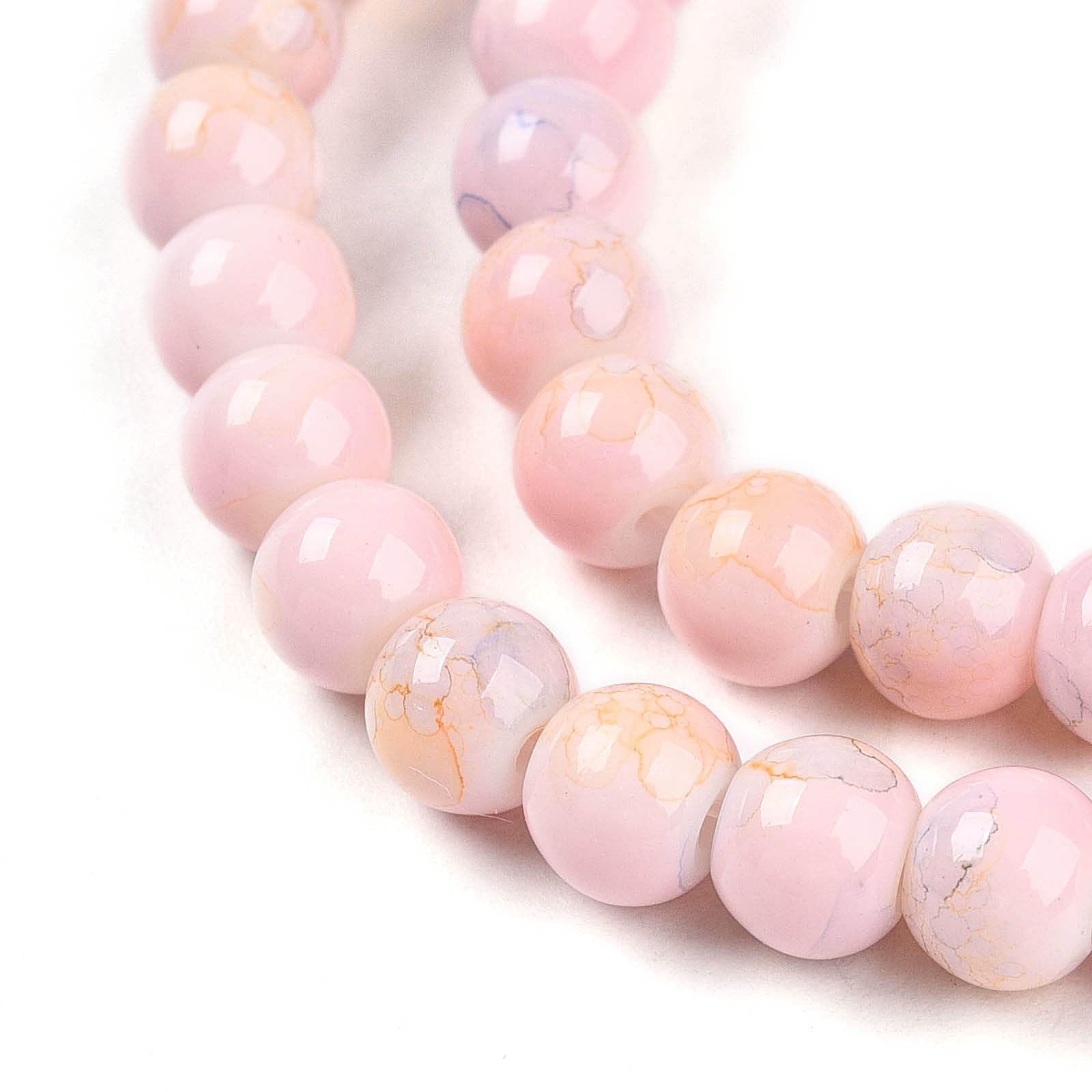 100pcs 6mm Jade Imitation Glass Beads for Jewelry Making Loose Round Beads for D