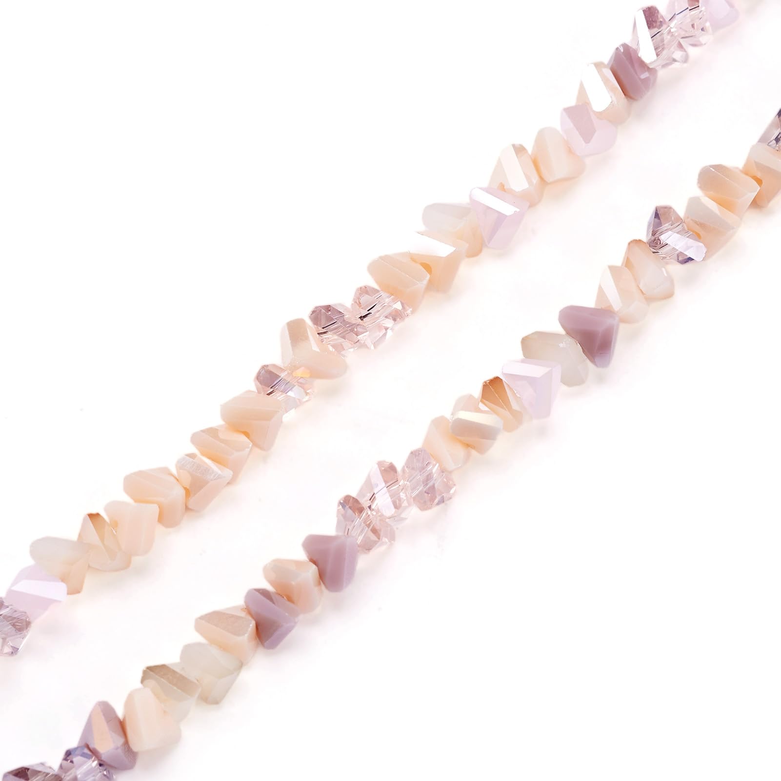 100Pcs Triangle Glass Crystal Beads 3.5mm Pink Faceted Polygon Electroplate Glas
