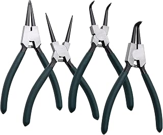 4pcs 7in Snap Ring Pliers, 5/64in Tips | for Ring Remover Retaining and Remove Hoses, Gaskets