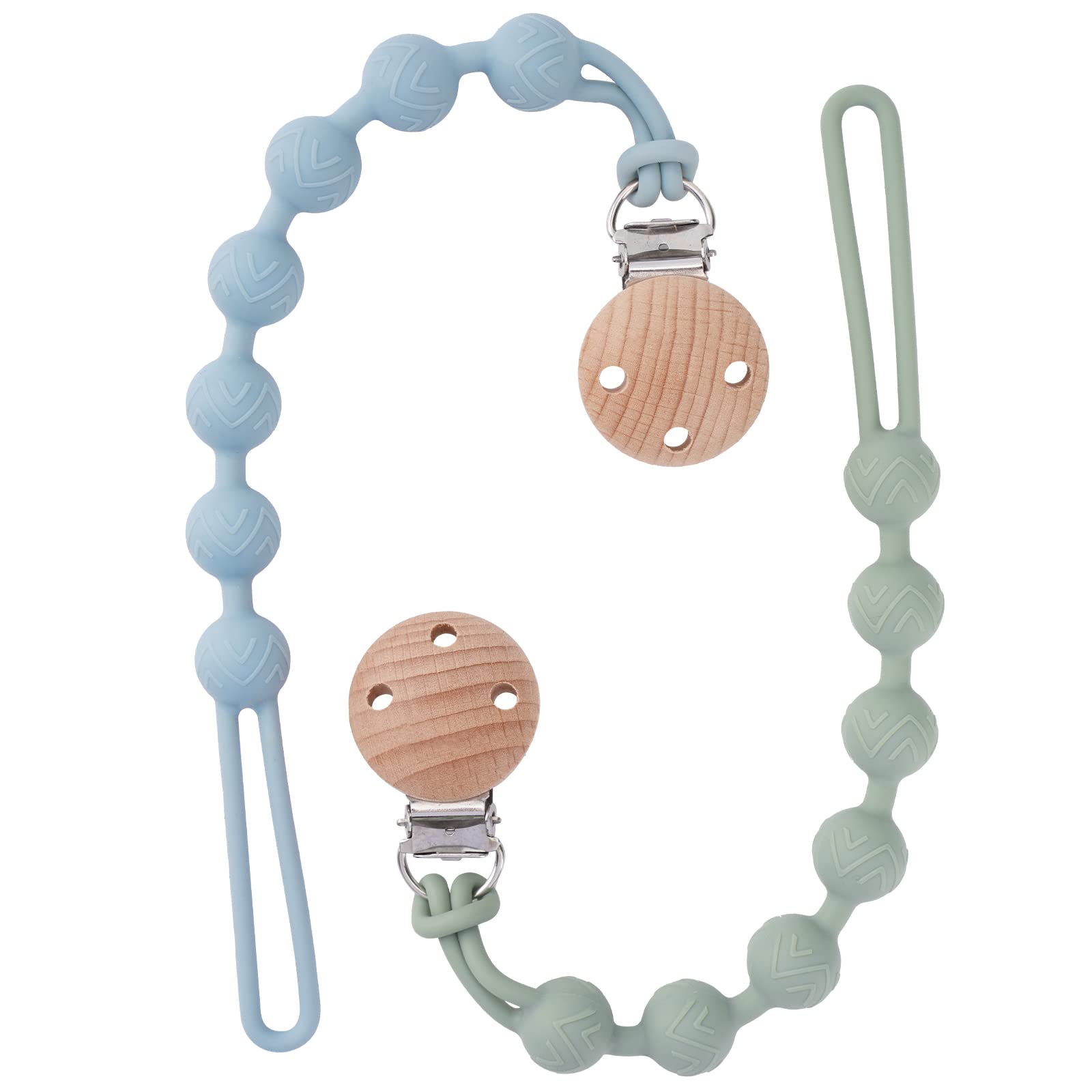 EYOGO Silicone Dummy Clip for Baby Boys and Girls, One Piece Pacifier Clips, Woo