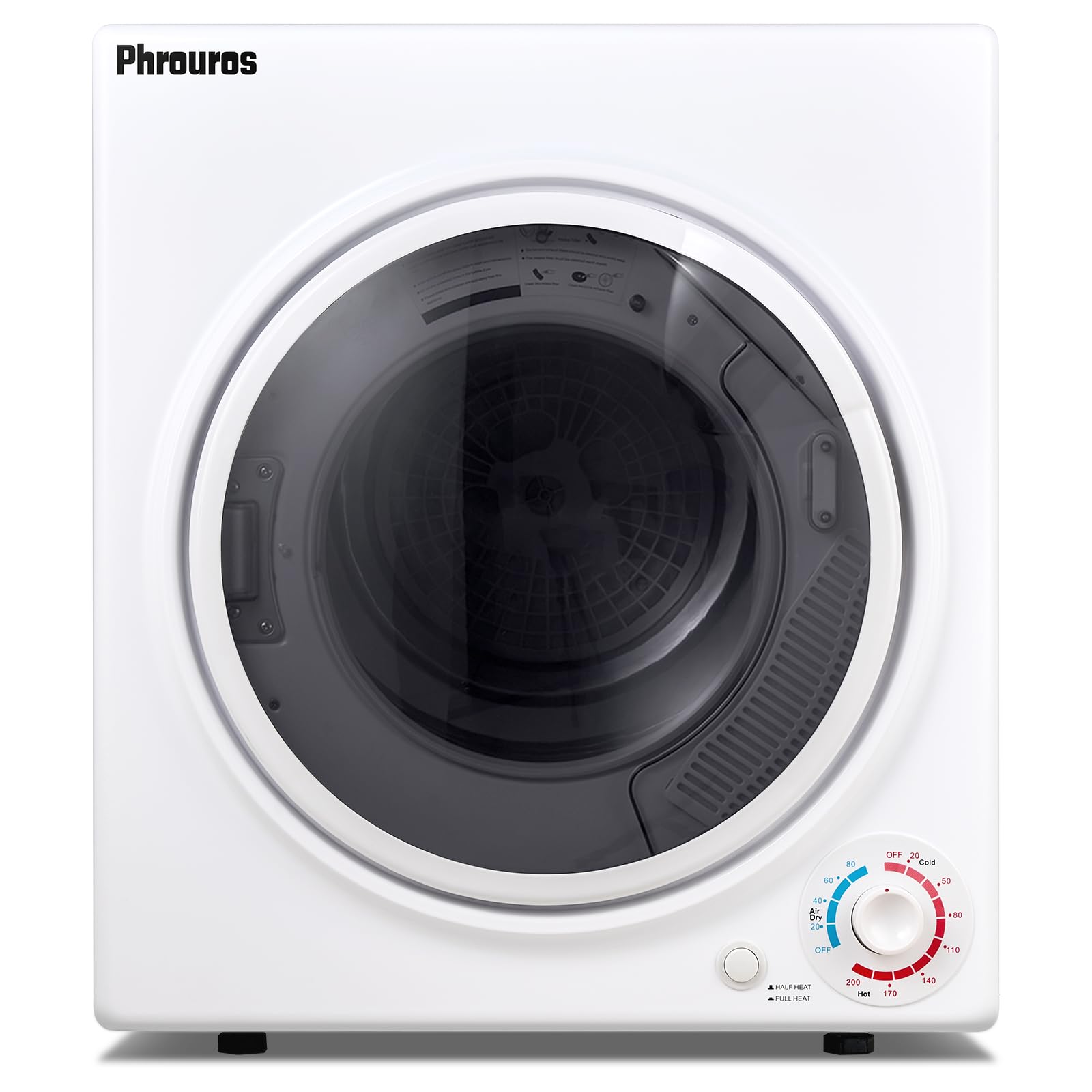 Phrouros Portable Dryer for Apartment 3.5 Cu.Ft, 110V Laundry Dryer with Stainle