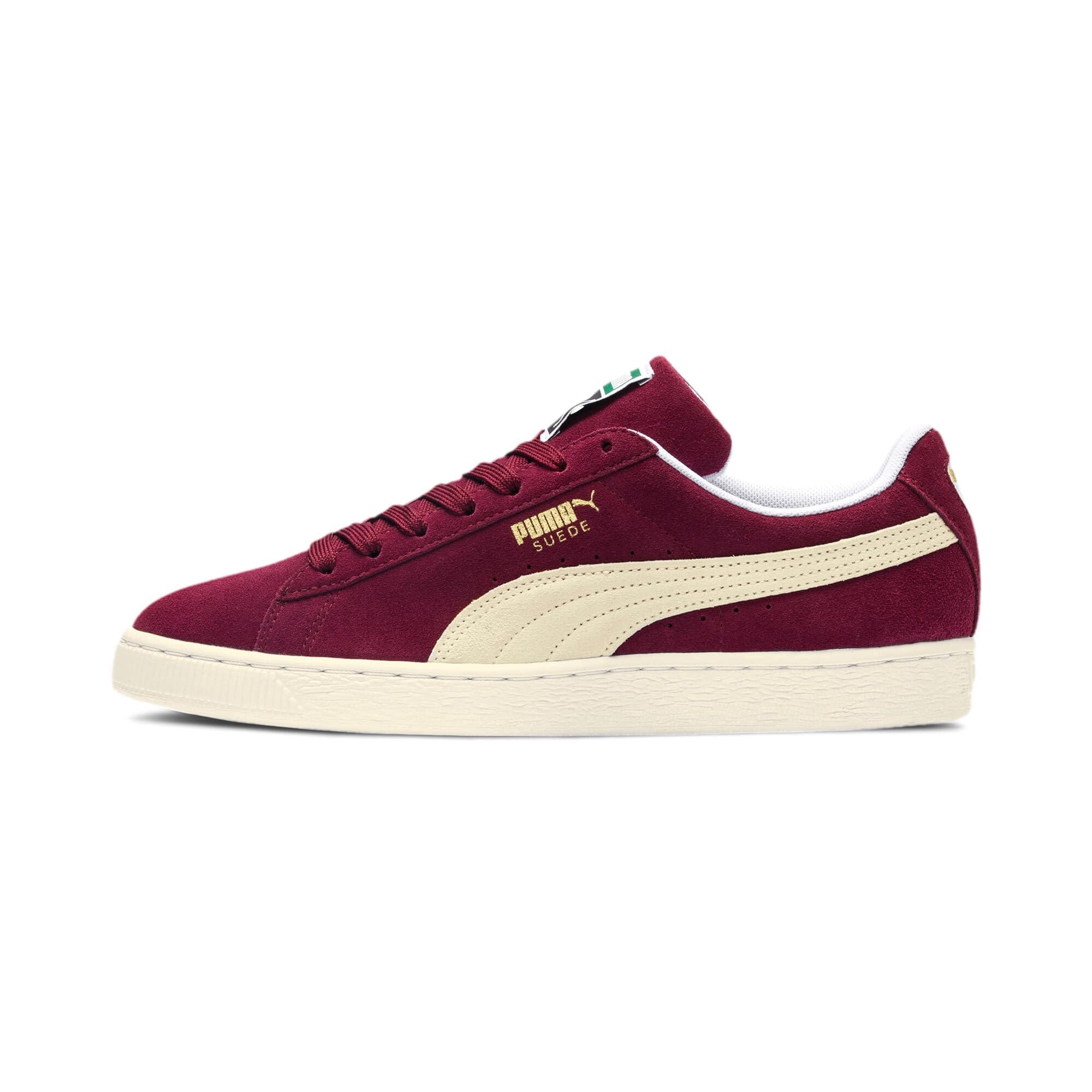 PUMA Men's Suede Classic+ Fashion Sneakers, Rot Cabernet White, 44.5 EU