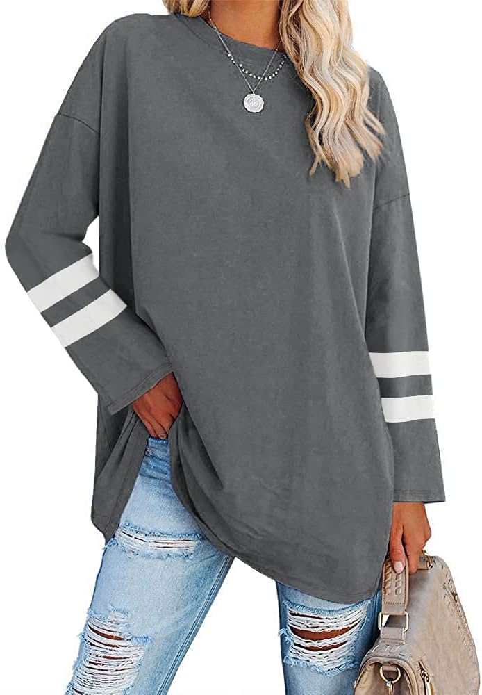 Ebifin Women's Oversized Long Sleeve Crew Neck Top