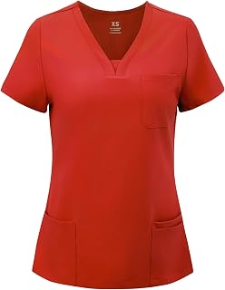 COZYFIT Scrubs for Women - V-Neck Women Scrub Tops with 3 Pockets,Soft Stretch