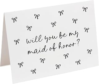 Maid of Honor proposal card. Will you be my maid of honor. Printed card for bridal party. Cute Bows. One Card. (Maid of Honor)