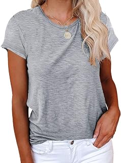 Cicy Bell Women's T-Shirt Blouses and Shirts Crew Neck Cotton Summer Casual Loose Women's T-Shirt