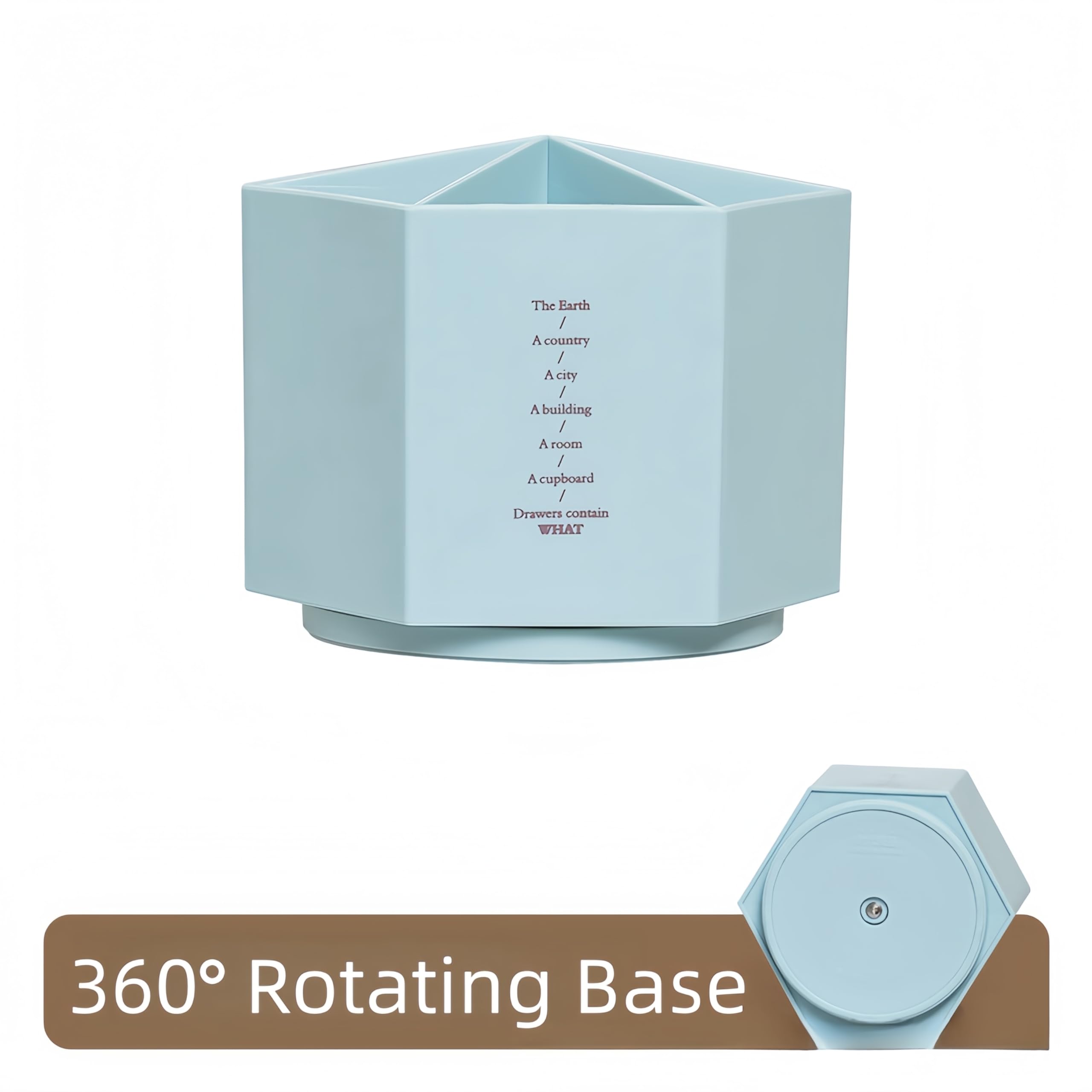 Multifunctional Desk Organizer 6 Slots 360 Rotating Desk Organizer for Office, O