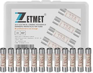 28 x 13Amp Fuses BS1362 Electrical Ceramic Household Domestic Mains Plug Top Fuses
