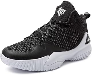 PEAK High Top Mens Basketball Shoes Lou Williams Streetball Master Breathable Outdoor Sneakers Pickleball Shoes Cushioning Shoes for Fitness