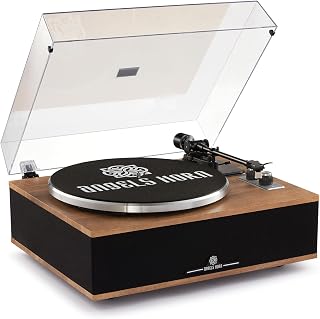 ANGELS HORN Vinyl Record Player, Bluetooth Turntable with Built in Speakers | High Fidelity Turntables for Vinyl Records with Built in Phono Preamp,Magnetic Cartridge AT-3600L, Belt Drive 2-Speed