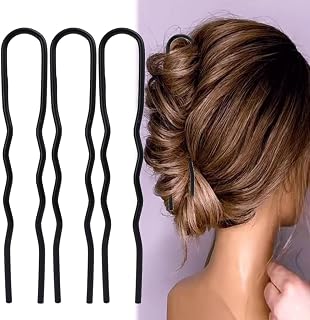 Fashion Metal Hair Side Comb U Shape French Twist Hair Styling Tool Accessories Women Headwear Fork Clips 4pcs for 2 Teeth 7.6*1.2cm