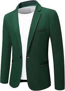 Allthemen Men's Blazer Suit Jacket Slim Fit One Button Jacket