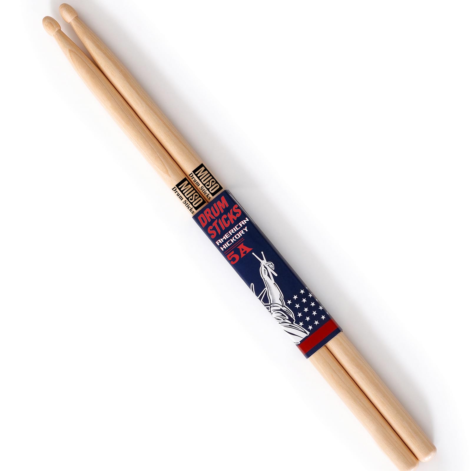 5A Drum Sticks, Hickory Wood Tip Drumsticks, Drum Accessories for Professional, 