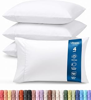 Pillow Covers Queen Size Set of 4, Soft and Comfy Pillow Cases, White | Hotel-Style Comfort, Extra Soft With Envelop Closure for Kids, Women & Men