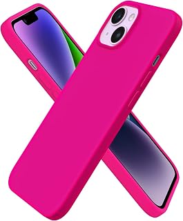 ORNARTO Cover for iPhone 14 Silicone, Shockproof, Hot Pink