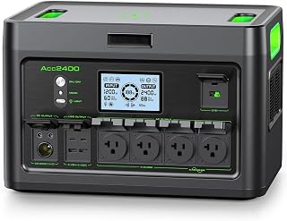 Portable Power Station 2400W Solar Generator for Home Use | 1843.2Wh UPS Home Battery Backup, LiFePO4 Battery Supply with 12 Outlets(2400W AC Outlets), 2Hrs Quick Charge, RV Camping