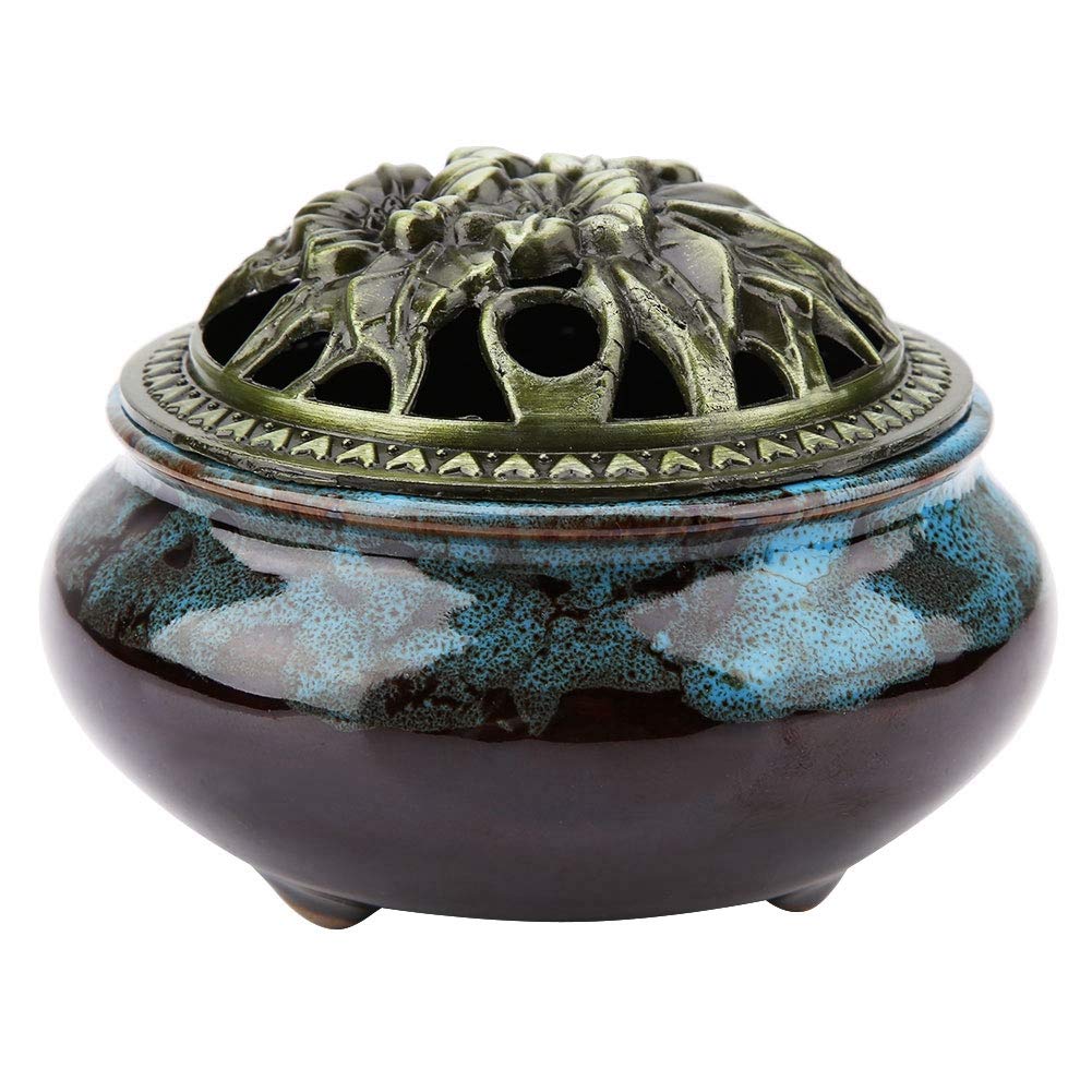 Aluminum Alloy Incense Burner with Smoke Backflow Incense Burner Classic Decorat