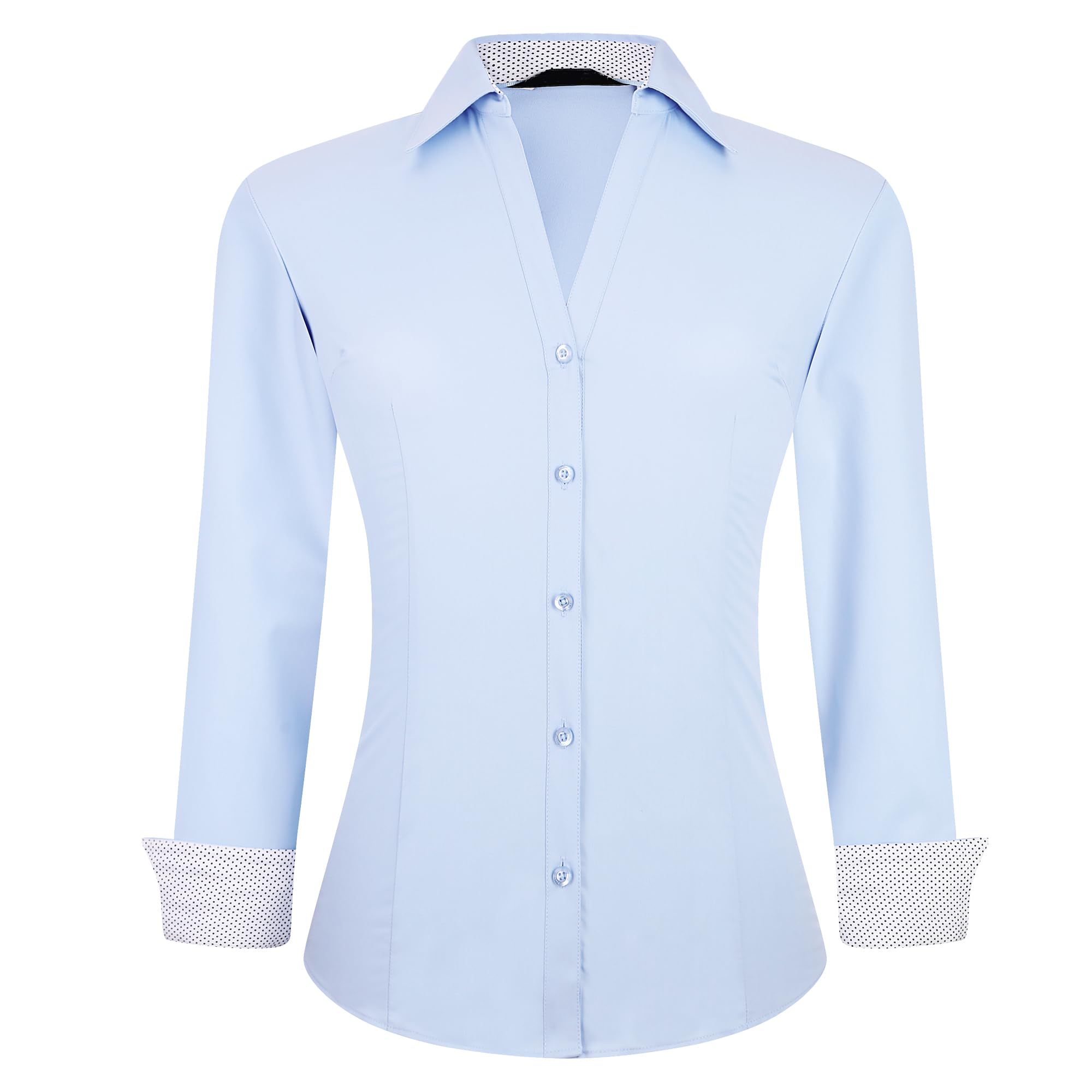 Alex Vando Women's Long Sleeve Dress Shirt Wrinkle Free Stretch Casual Work Blou