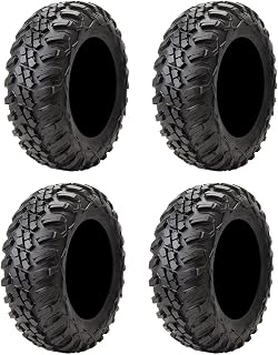 Tusk Terrabite UTV/ATV Tire Set - 27x9-12 Front, 27x11-12 Rear | 8-Ply Rated Radial, Medium/Hard Terrain; 3/4in Deep Tread, Heavy Duty Sidewall Armor, High Load Capacity