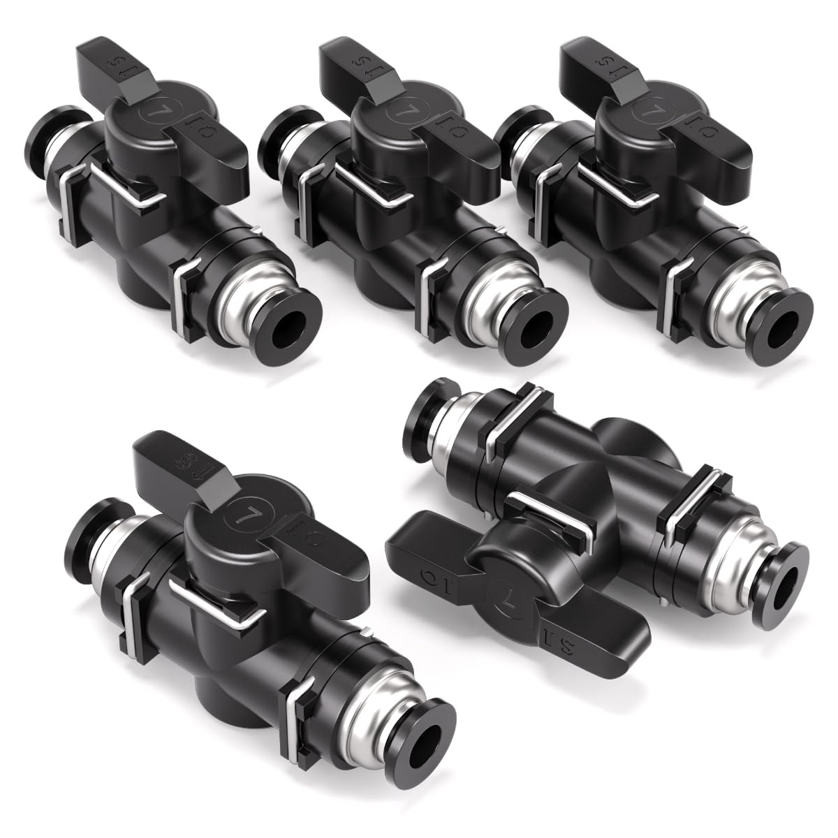 Bwintech 5 Pcs 6mm Pneumatic Ball Valve Push to Connect Fittings BUC Air Flow Co