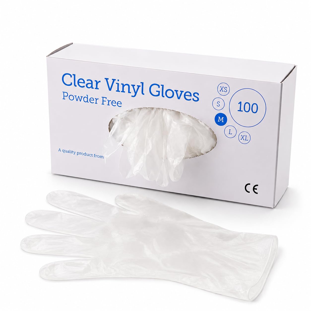 1ABOVE 100 Clear Vinyl Gloves, Medium, Latex-Free & Powder-Free | Clear vinyl gl