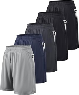 BALENNZ Mens Athletic Shorts with Pockets Quick Dry Workout Shorts Men | Basketball Gym Running Fitness Shorts with Elastic Waistband, Daily Casual Sports Activewear, Soft Lightweight Breathable