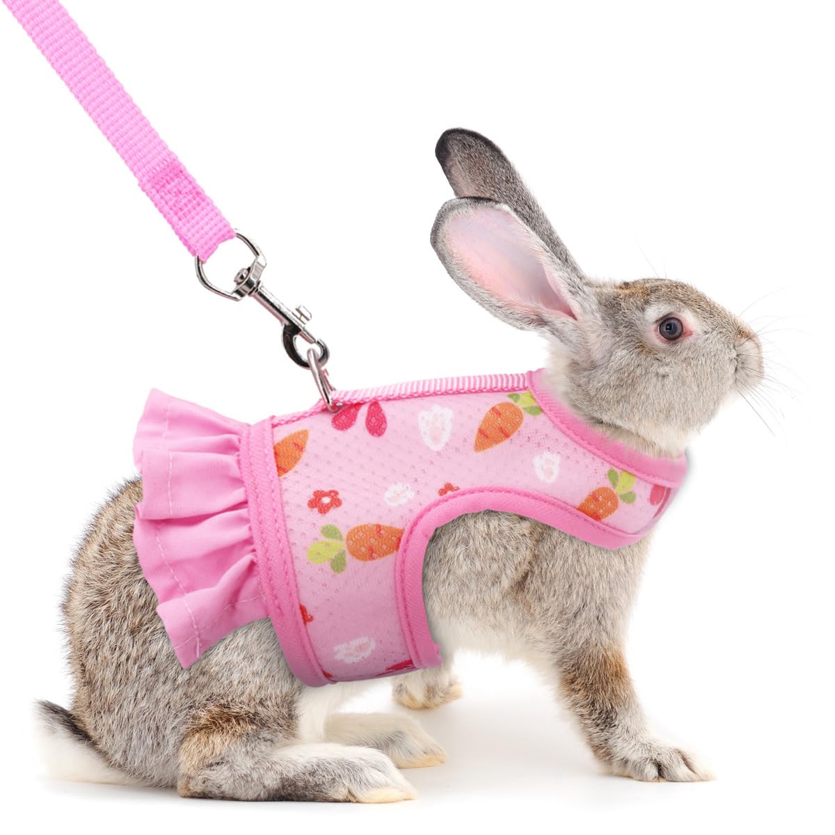 Cute Bunny Harness and Leash Set Breathable Rabbit Harness for Small Pets L | Li