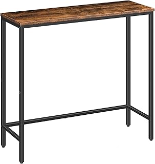 HOOBRO Narrow Console Table, 75 cm Entryway Table, Small Sofa Side Table, Display Table, for Hallway, Bedroom, Living Room, Foyer, Rustic Brown and Black BF75XG01