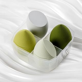 Generic Makeup Sponge Blender Set of 4 - Professional Beauty Sponge - Foundation Blending - Latex Free - Dry / Wet Use - Cosmetic Makeup Accessories