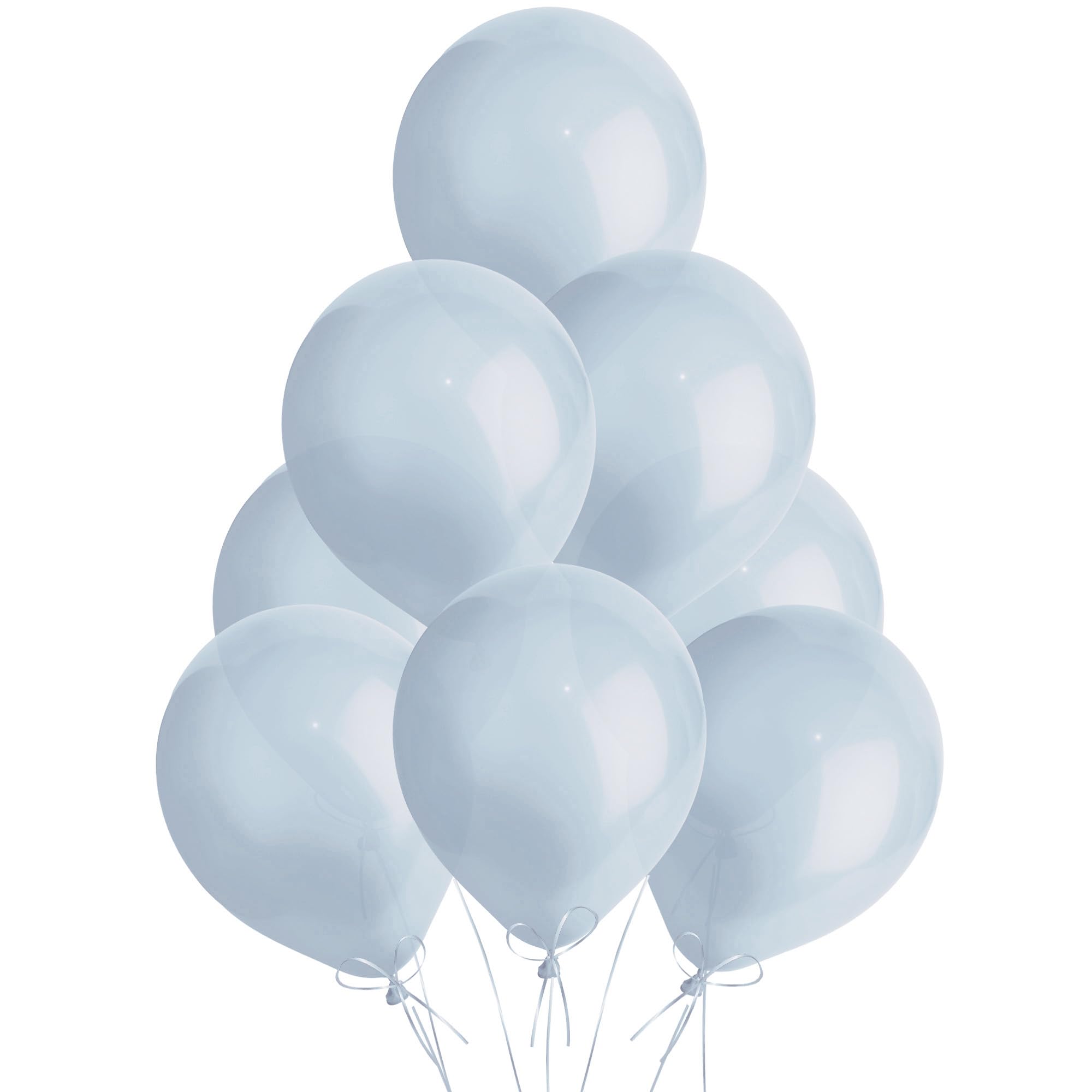 Metallic Light Blue Balloons 10 Pack, Large 12 Inch Thick Latex Biodegradable He