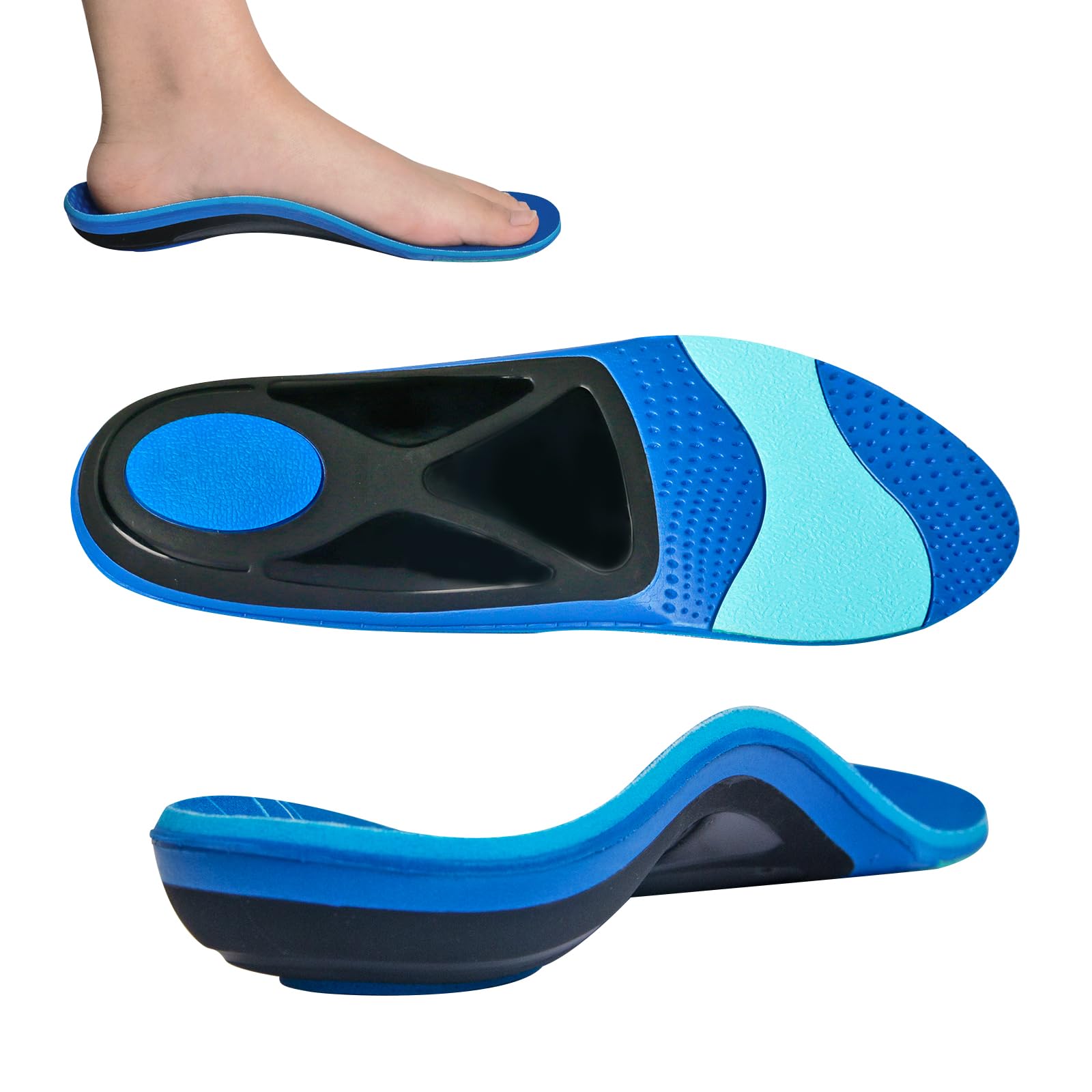 RooRuns Heavy Duty Plantar Fasciitis Arch Support Insoles Inserts Men Women