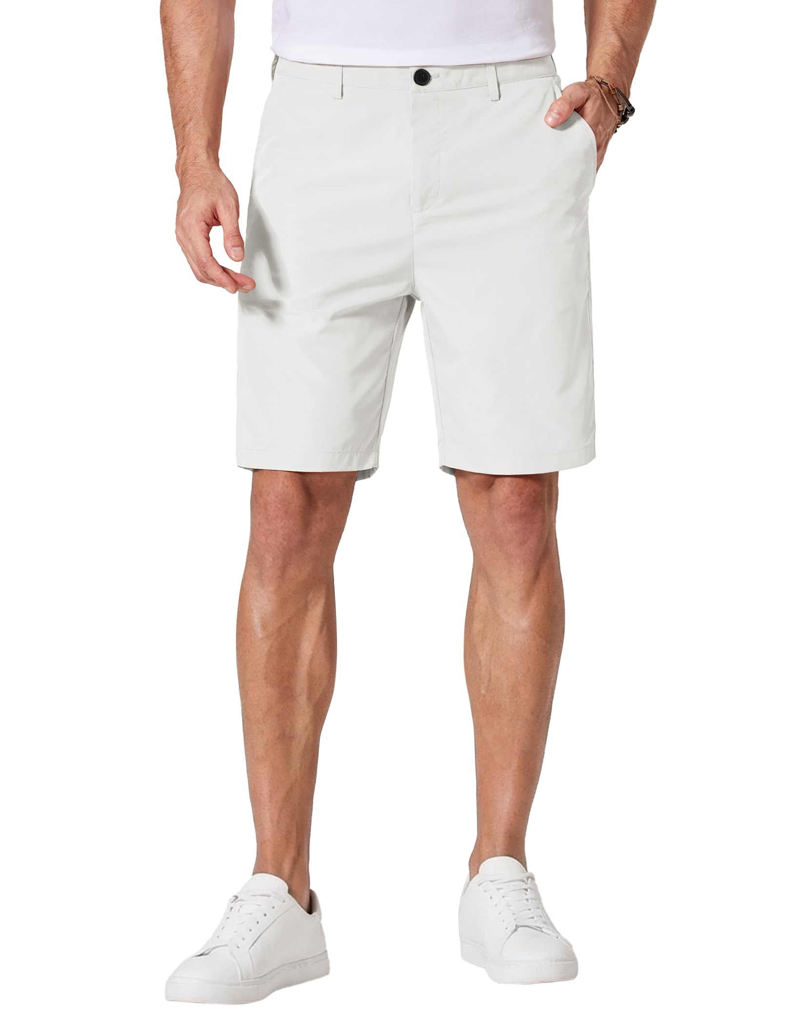 COOFANDY Men's Casual Shorts 9 Inch Flat Front Lightweight Summer Shorts
