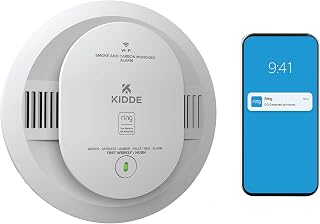 Kidde Smart Smoke & CO Detector with Ring, AA Battery, RGCUDR-RW | Ring App Enabled, Wireless Interconnect Capability, Voice Alerts, Smoke & Carbon Monoxide Detection for Homes & Apartments