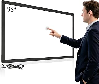 86 Inch Multi-Touch Infrared Touch Frame, 20 Point IR Touch Panel Overlay, Aluminum Black Interactive Screen Cover