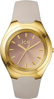 ICE-WATCH - Ice Bubble Taupe Sunset Cappuccino - Montre dorée pour Femme avec Bracelet Marron en Silicone - 025952 (36mm)