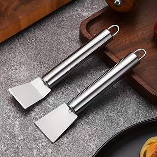 2Pcs Refrigerator Defrosting Scraper, Kitchen Frost Removal Tool, Stainless Steel Ice Scraping Tool for Freezer, Useful Defrosting Accessory for Refrigerators