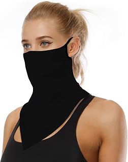 YAYOUREL Neck Gaiter Face Mask Bandanas for Men Women UV Face Scarf Cover Ear Loop Hole Facemask for Fishing Running Cycling