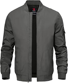 TBMPOY Men's Windproof Bomber Jackets Lightweight Track Jackets Windbreaker Outdoor Golf Fashion Coat