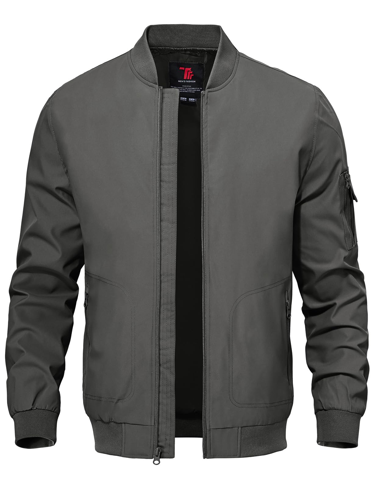 TBMPOY Men's Windproof Bomber Jackets Lightweight Track Jackets Windbreaker Outd