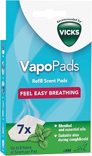 Vicks VapoPads Menthol - Scented Pads with Essential Oils - Pack of 1 - Compatible with our Humidifiers, Inhalers & Diffusers - Suitable for Colds and Congestion - Releases Soothing Vapours - VH7