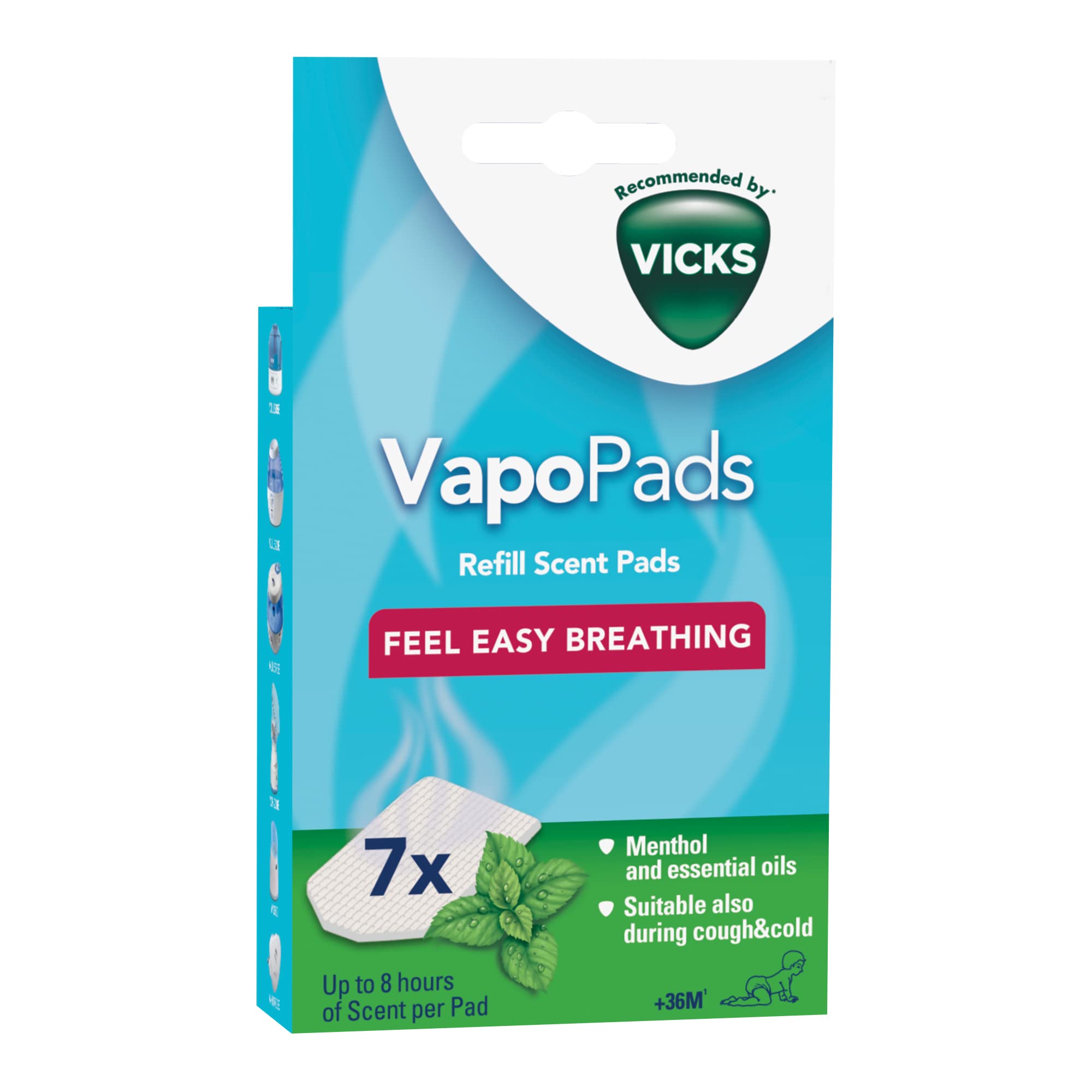 Vicks VapoPads Menthol - Scented Pads with Essential Oils - Pack of 1 - Compatib